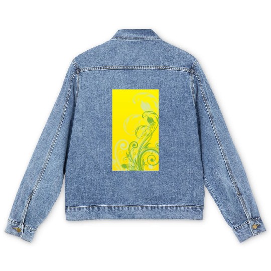 Abstract Leaves Men's Denim Jackets