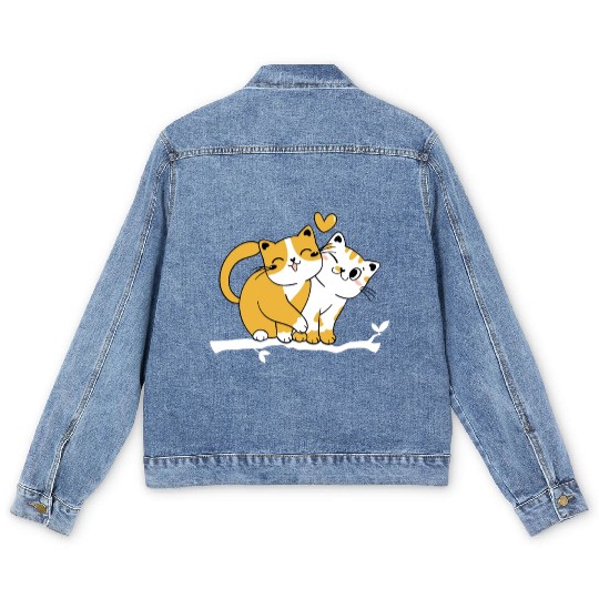 Cat Owner Cute Cat Lover Baby Cats Owner I Cute Ca Men's Denim Jackets