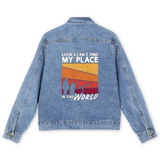 Astronomy Look I Can't Find Space Stars Universe Men's Denim Jackets