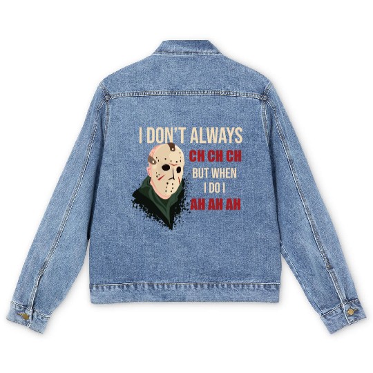 Funny Halloween party Jason hokey mask Friday 13th Men's Denim Jackets