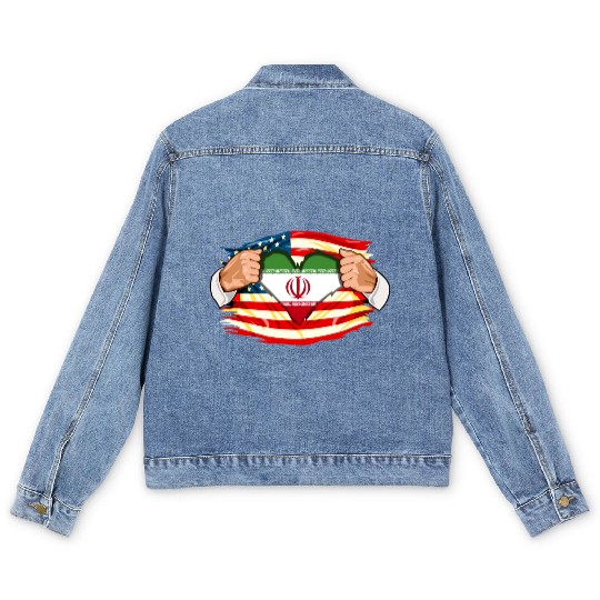 Persians Who Live in America Iran Flag Men's Denim Jackets