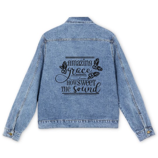 Amazing Grace how sweet the sound Men's Denim Jackets