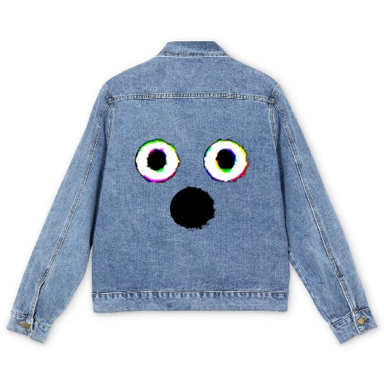 Glitch Ghost Face Men's Denim Jackets
