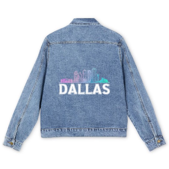 Dallas City Texas Dallas Men's Denim Jackets