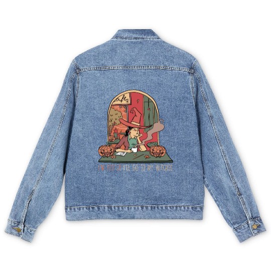 I'm Fed Up I'll Go To My Witches, Halloween Men's Denim Jackets