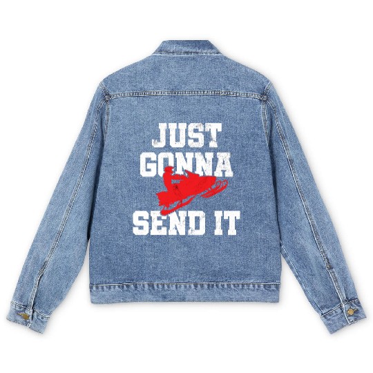 Snowmobile Just Gonna Send It Funny Freestyle Moto Men's Denim Jackets