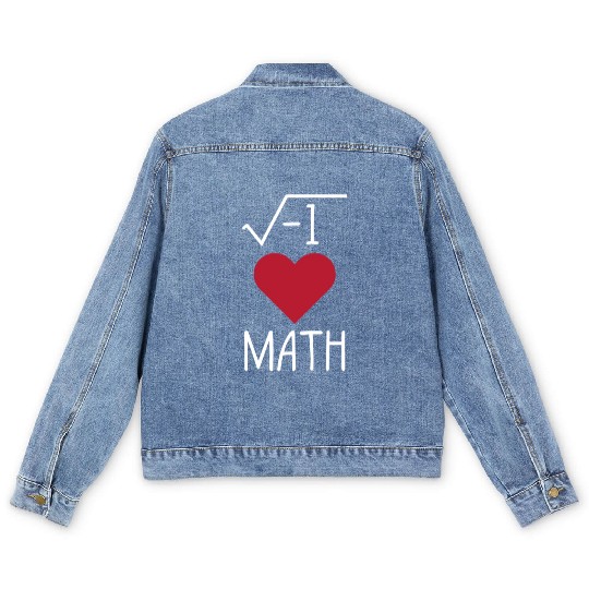 Funny I Love Math Men's Denim Jackets