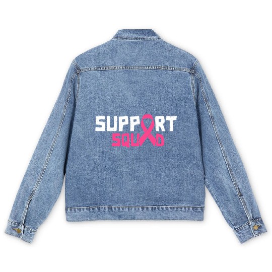 Support Squad - Beat Breast Cancer Men's Denim Jackets