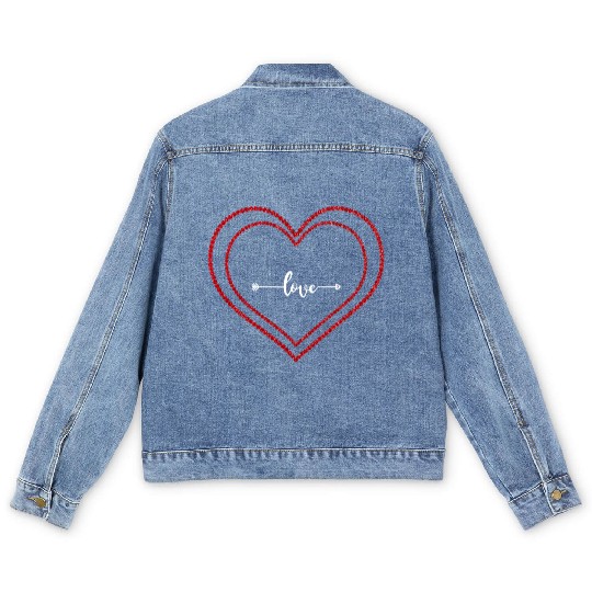 Heart with love in the middle Men's Denim Jackets