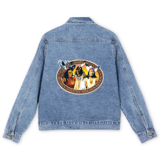 MHA Nation 3 Chiefs Logo Color transparent Men's Denim Jackets