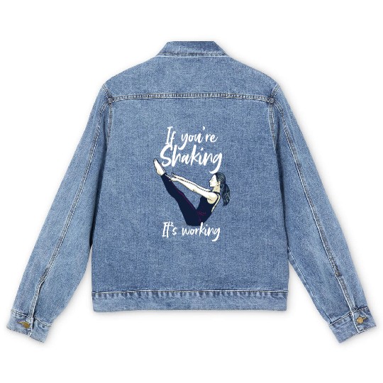 Funny Pilates For Women Men Gym Fitness Instructor Men's Denim Jackets