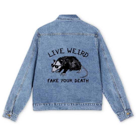 Live Weird Possum Men's Denim Jackets