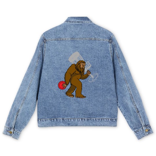 Disc Golf Ape Man Men's Denim Jackets