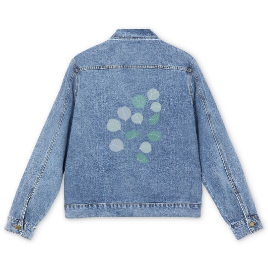 Eucalyptus evergreen design - natural plant leaves Men's Denim Jackets