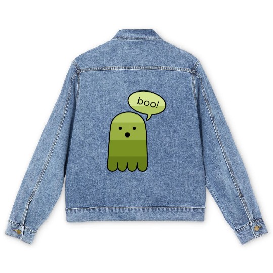 Army Green Boo Ghost Halloween Men's Denim Jackets