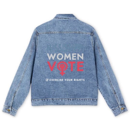 Mississippi Women Vote Voter 2022 Election Men's Denim Jackets