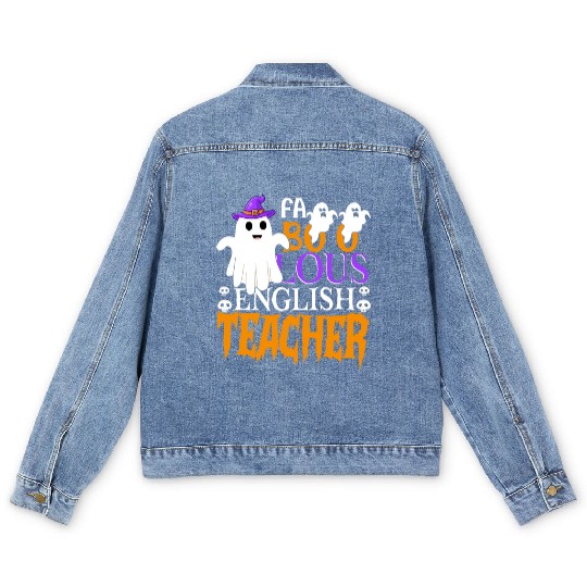 Faboolous English Teacher Halloween Teachers Gifts Men's Denim Jackets