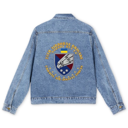 Ukraine 25th Airborne Brigade Nobody but Us X 300 Men's Denim Jackets