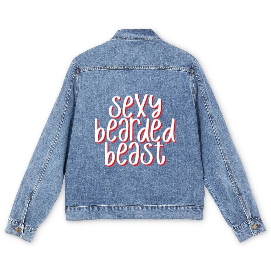 Sexy Bearded Beast 3 Men's Denim Jackets