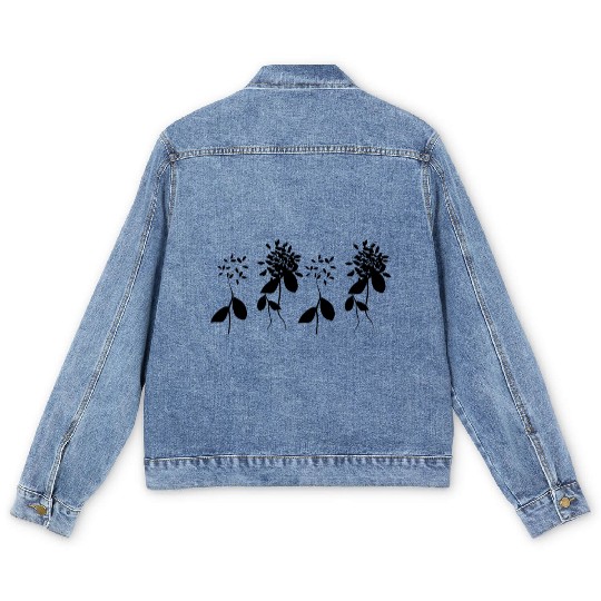 flowers four nature plants Men's Denim Jackets