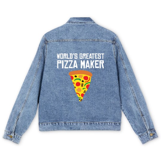 World s greatest pizza maker Men's Denim Jackets