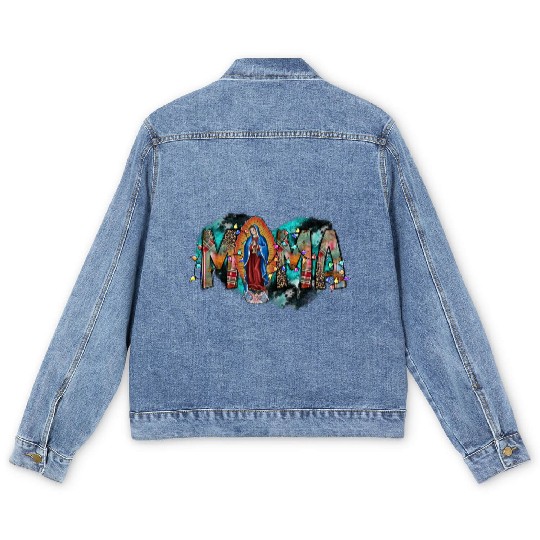 Mama Virgin Mary Men's Denim Jackets