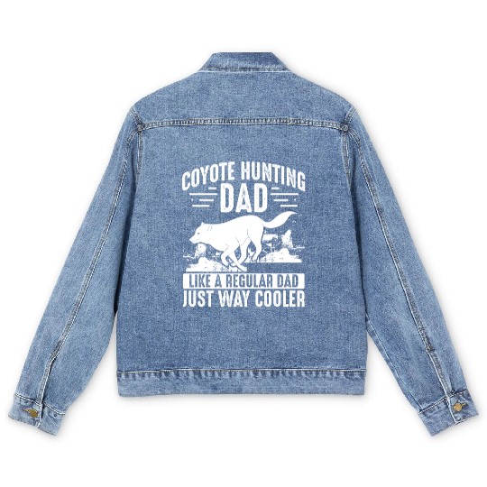 Coyote Trapping Coyote Hunting Yote Hunting Gift Men's Denim Jackets