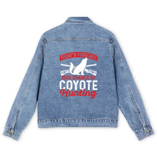 Coyote Trapping Coyote Hunting Yote Hunting Gift Men's Denim Jackets