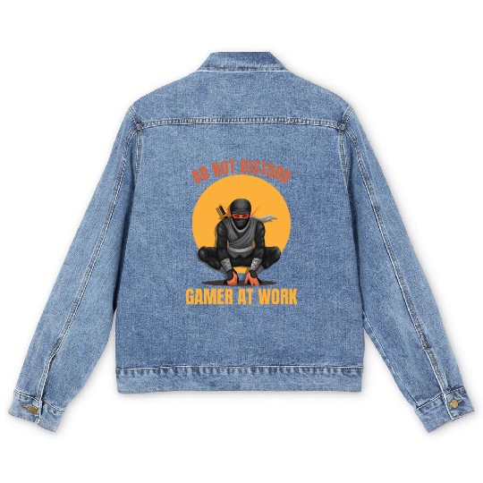 Do Not Disturb Gamer At Work-Gaming Lover Men's Denim Jackets