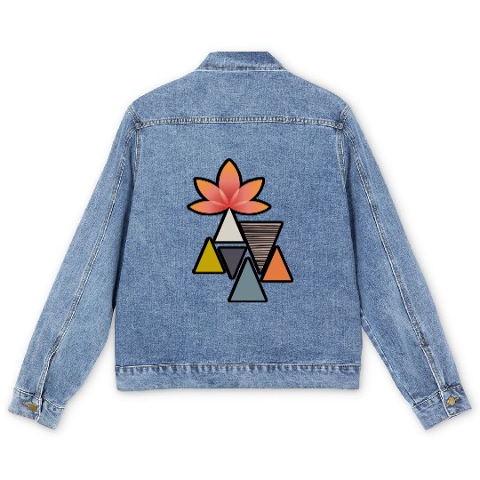 geometric landscape of wall art Men's Denim Jackets