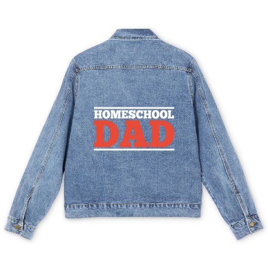 Homeschool Dad Daddy Father Homeschooling Men's Denim Jackets