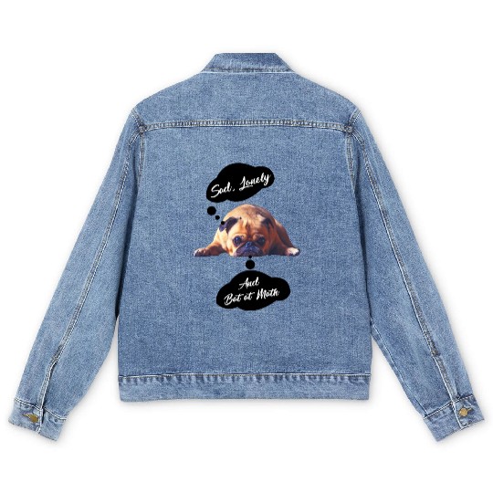 Sad Lonely And Bad At Math, Funny styles, Men's Denim Jackets