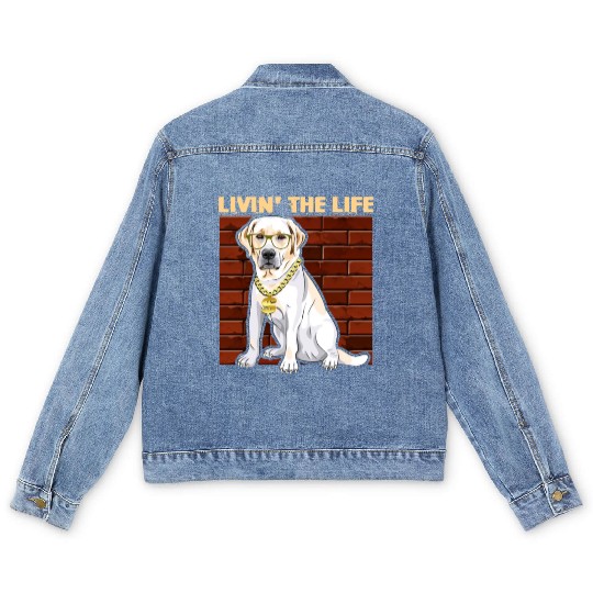 Dog Breed Livin' The Life Labrador Retriever Men's Denim Jackets