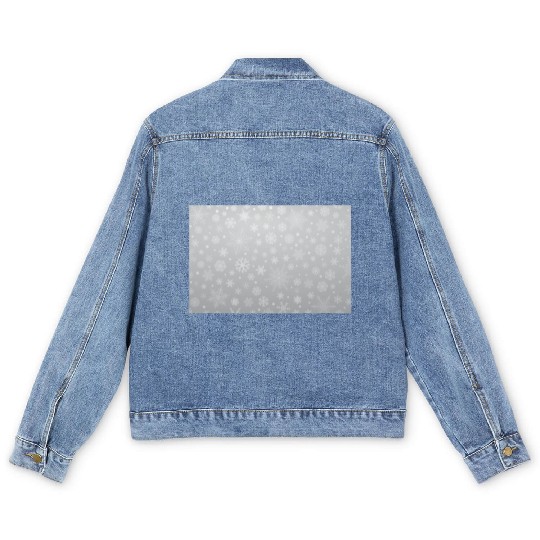 Abstract Grey Snowflakes Pattern Men's Denim Jackets
