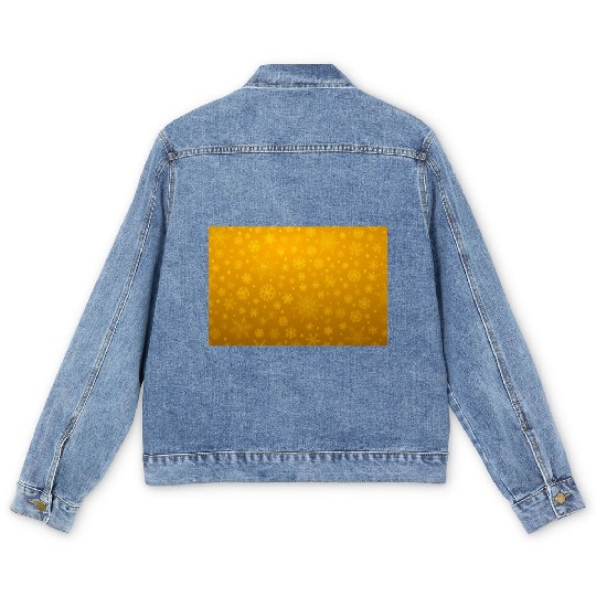 Abstract Yellow Snowflakes Pattern Men's Denim Jackets