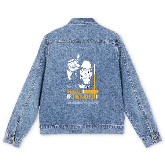 MALCOLM X bast Quote Men's Denim Jackets