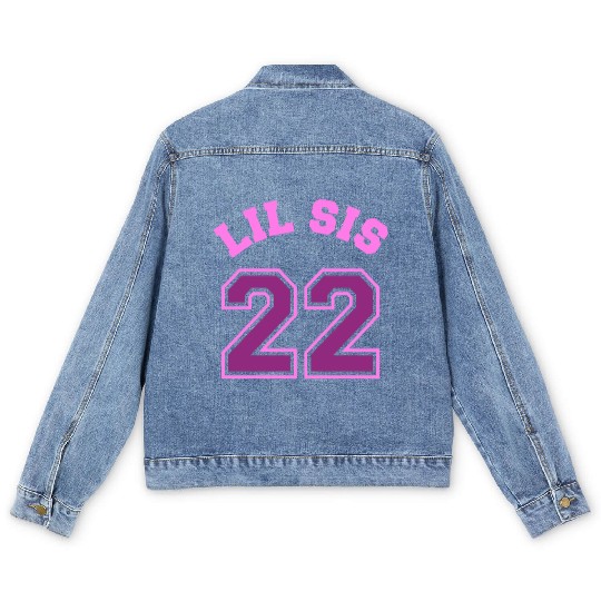 Lil Sis 2022 Little Sister Baby Family Birth Child Men's Denim Jackets