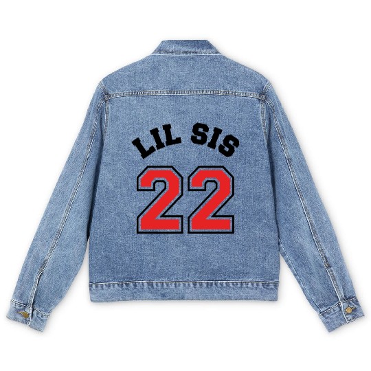 Lil Sis 2022 Little Sister Baby Family Birth Child Men's Denim Jackets