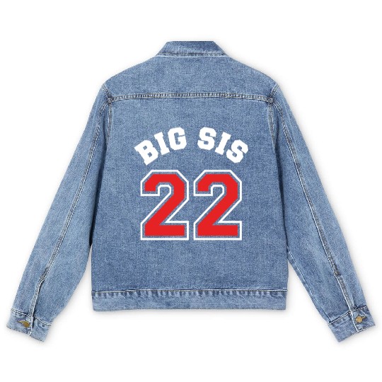 Big Sis 2022 - Big Sister Baby Family Birth Girl Men's Denim Jackets