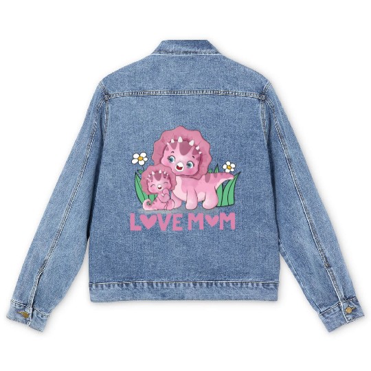 Mama's love Men's Denim Jackets love mom,