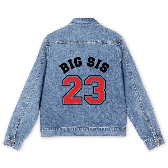 Big Sis 2023 - Big Sister Baby Family Birth Girl Men's Denim Jackets