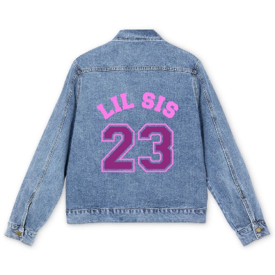 Lil Sis 2023 Little Sister Baby Family Birth Child Men's Denim Jackets