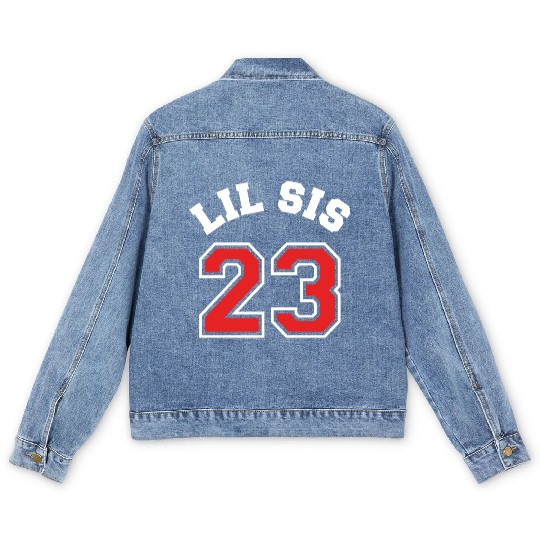 Lil Sis 2023 Little Sister Baby Family Birth Child Men's Denim Jackets