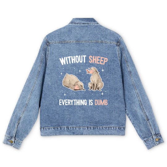 Cute Lamb Saying - Farmer & Sheep Men's Denim Jackets