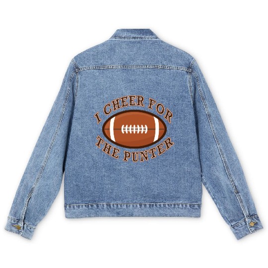 I Cheer For The Punter Football Fun Gift Idea Men's Denim Jackets