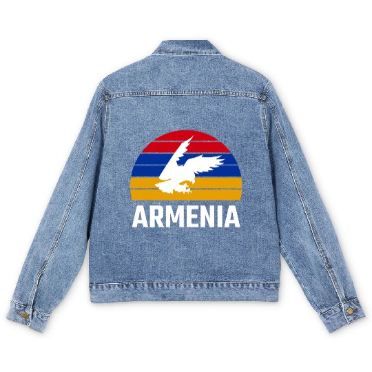 Armenia Armenian Flag Eagle Armenian Men's Denim Jackets