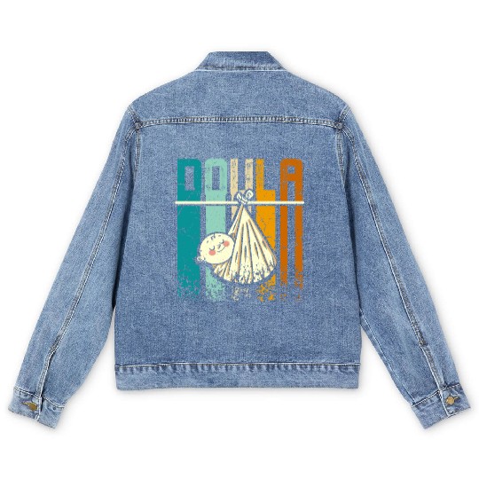 Retro Vintage Doula Men's Denim Jackets