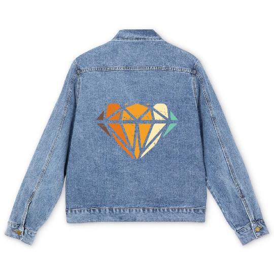 Vintage Diamond Gemstone Jewelry Jeweler Coral Men's Denim Jackets