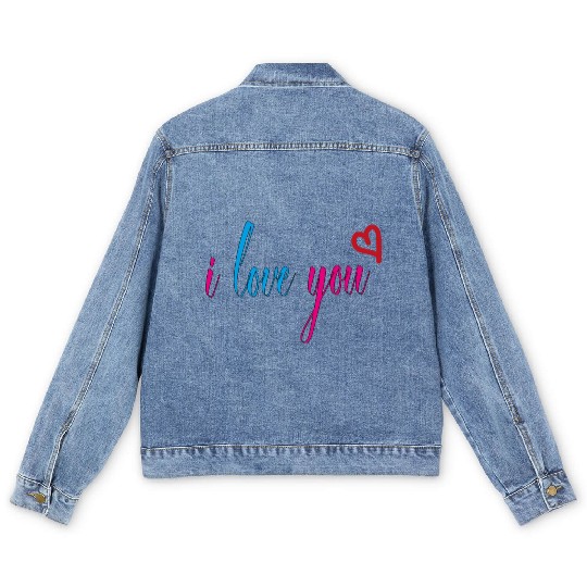 i love you Men's Denim Jackets