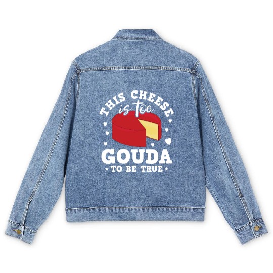 Gouda Cheese Slices charcuterie cheese board Men's Denim Jackets